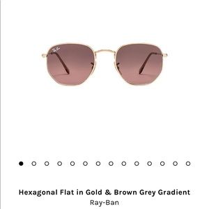 Ray Bans Hexagonal Flat Gold & Brown Grey Gradient
